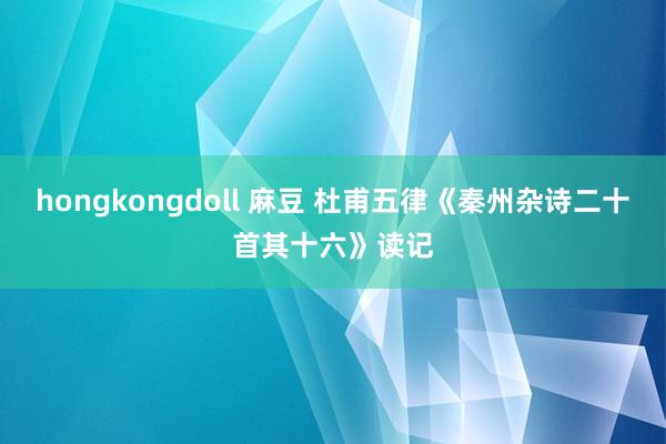 hongkongdoll 麻豆 杜甫五律《秦州杂诗二十首其十六》读记