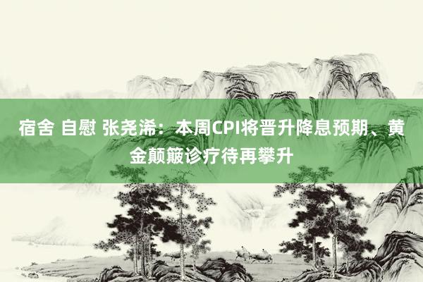 宿舍 自慰 张尧浠：本周CPI将晋升降息预期、黄金颠簸诊疗待再攀升