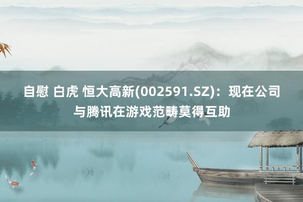 自慰 白虎 恒大高新(002591.SZ)：现在公司与腾讯在游戏范畴莫得互助