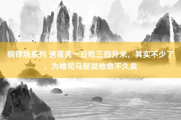 铜锣烧系列 诸葛亮一日吃三四升米，其实不少了，为啥司马懿说他命不久矣