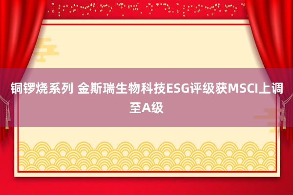 铜锣烧系列 金斯瑞生物科技ESG评级获MSCI上调至A级