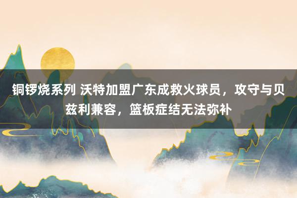 铜锣烧系列 沃特加盟广东成救火球员，攻守与贝兹利兼容，篮板症结无法弥补