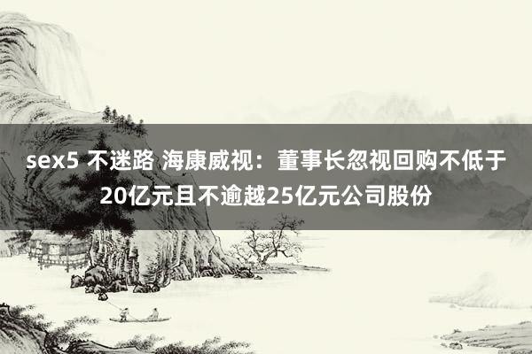 sex5 不迷路 海康威视：董事长忽视回购不低于20亿元且不逾越25亿元公司股份