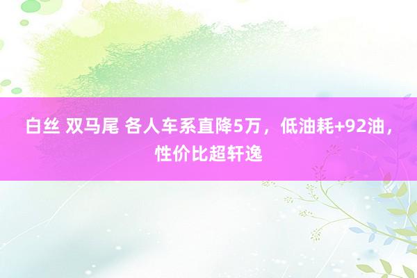 白丝 双马尾 各人车系直降5万，低油耗+92油，性价比超轩逸