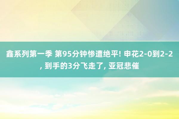 鑫系列第一季 第95分钟惨遭绝平! 申花2-0到2-2， 到手的3分飞走了， 亚冠悲催