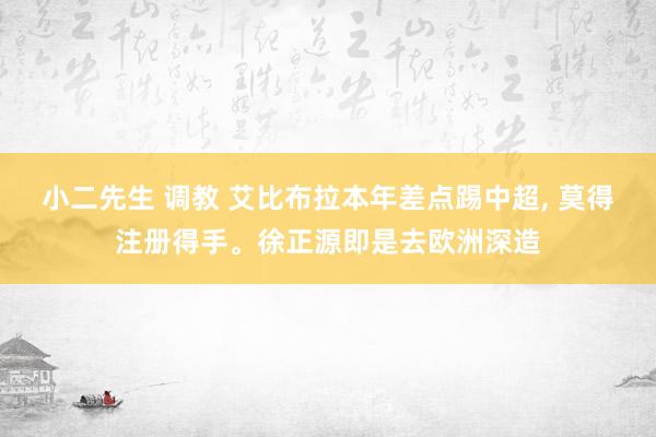 小二先生 调教 艾比布拉本年差点踢中超， 莫得注册得手。徐正源即是去欧洲深造