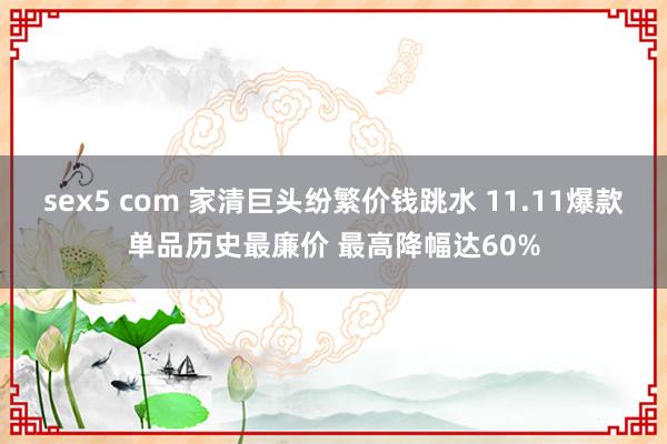 sex5 com 家清巨头纷繁价钱跳水 11.11爆款单品历史最廉价 最高降幅达60%