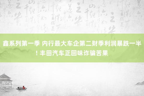 鑫系列第一季 内行最大车企第二财季利润暴跌一半! 丰田汽车正回味诈骗苦果