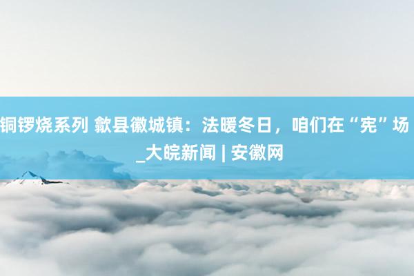 铜锣烧系列 歙县徽城镇：法暖冬日，咱们在“宪”场  _大皖新闻 | 安徽网