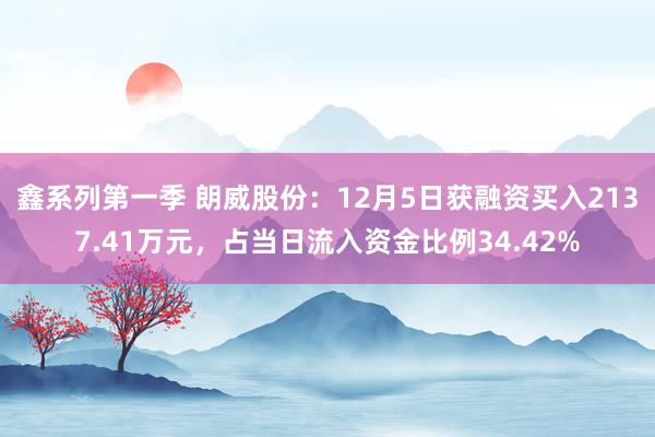 鑫系列第一季 朗威股份：12月5日获融资买入2137.41万元，占当日流入资金比例34.42%