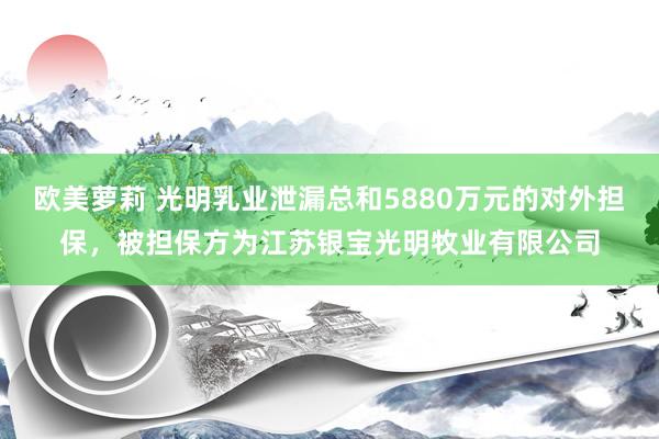 欧美萝莉 光明乳业泄漏总和5880万元的对外担保，被担保方为江苏银宝光明牧业有限公司