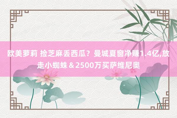 欧美萝莉 捡芝麻丢西瓜？曼城夏窗净赚1.4亿，放走小蜘蛛＆2500万买萨维尼奥