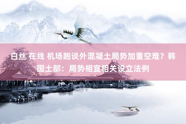 白丝 在线 机场跑谈外混凝土局势加重空难？韩国土部：局势相宜相关设立法例