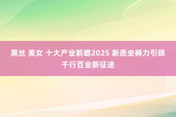 黑丝 美女 十大产业前瞻2025 新质坐褥力引颈千行百业新征途