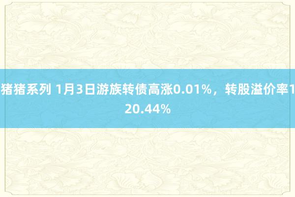 猪猪系列 1月3日游族转债高涨0.01%，转股溢价率120.44%