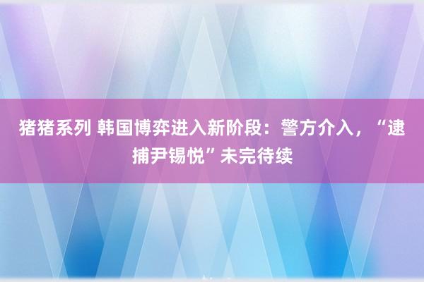 猪猪系列 韩国博弈进入新阶段：警方介入，“逮捕尹锡悦”未完待续