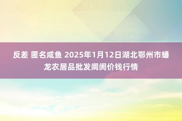 反差 匿名咸鱼 2025年1月12日湖北鄂州市蟠龙农居品批发阛阓价钱行情